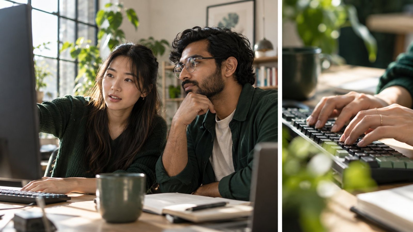 Illustrative collage of people and technology for Software Engineering Talent