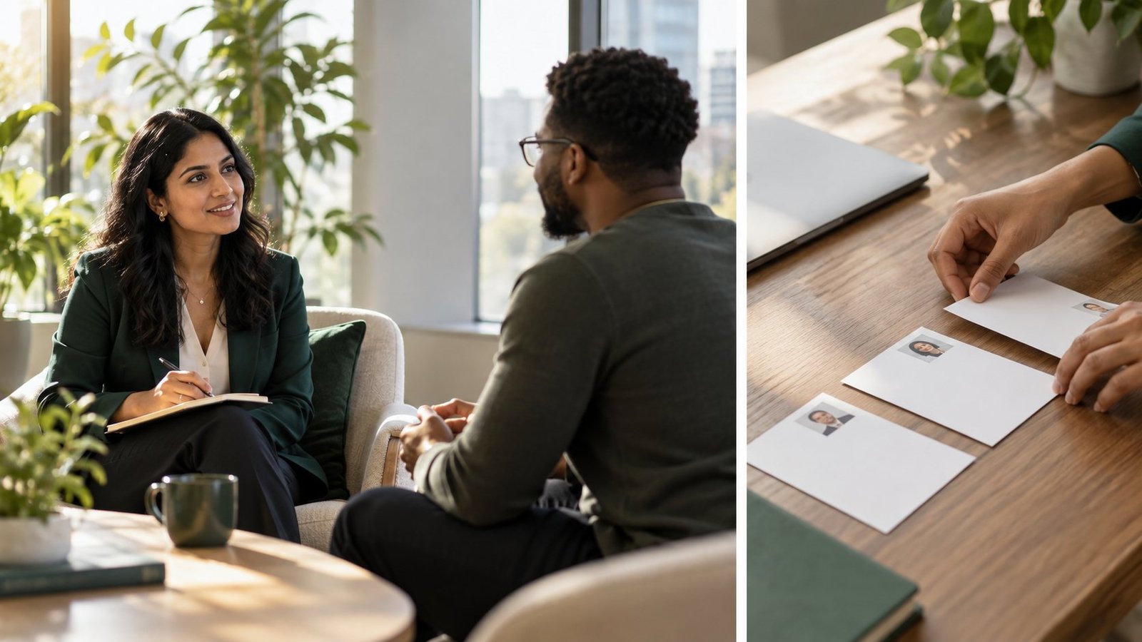 Illustrative collage of people and technology for Talent Solutions