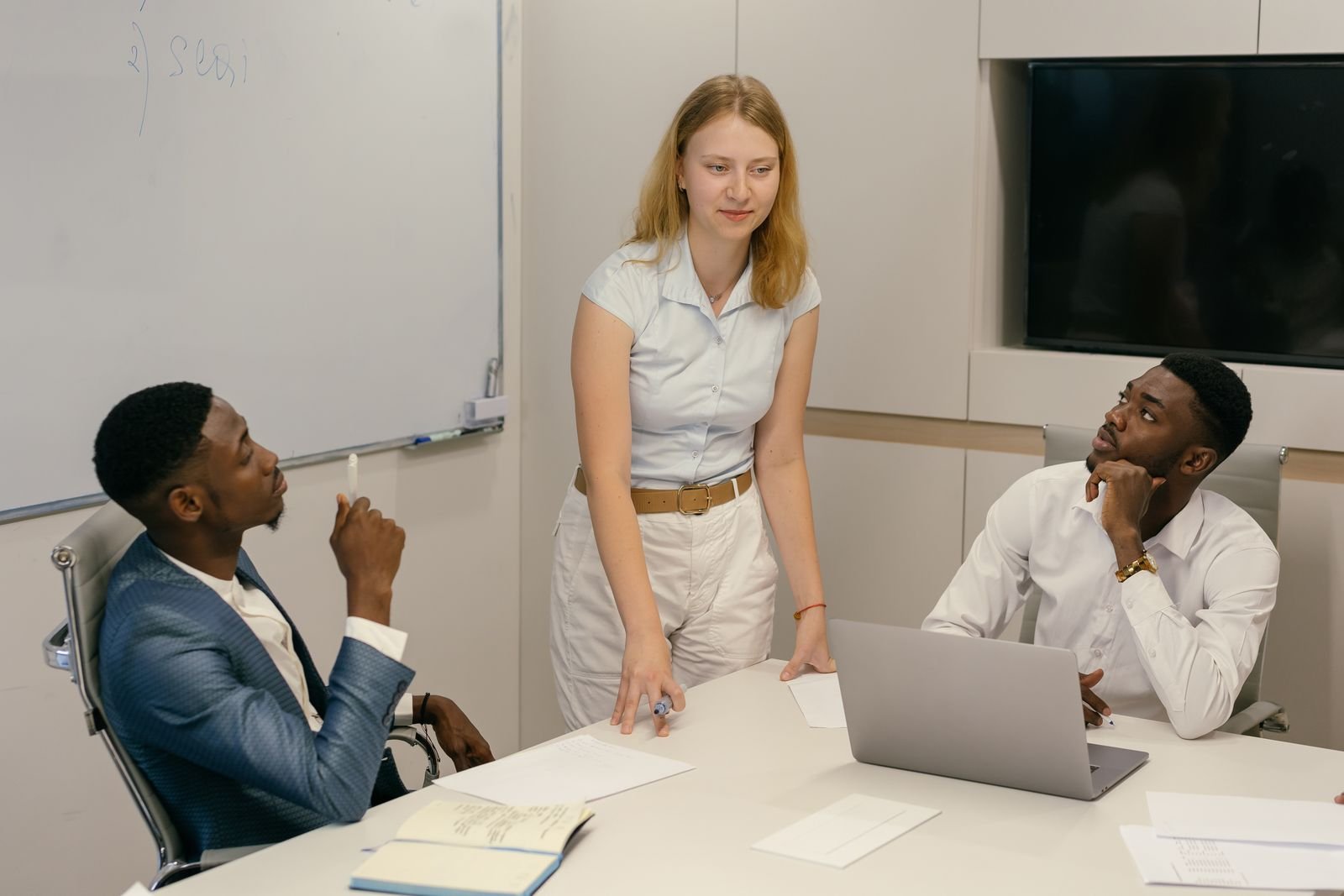Business leaders discussing a hiring plan